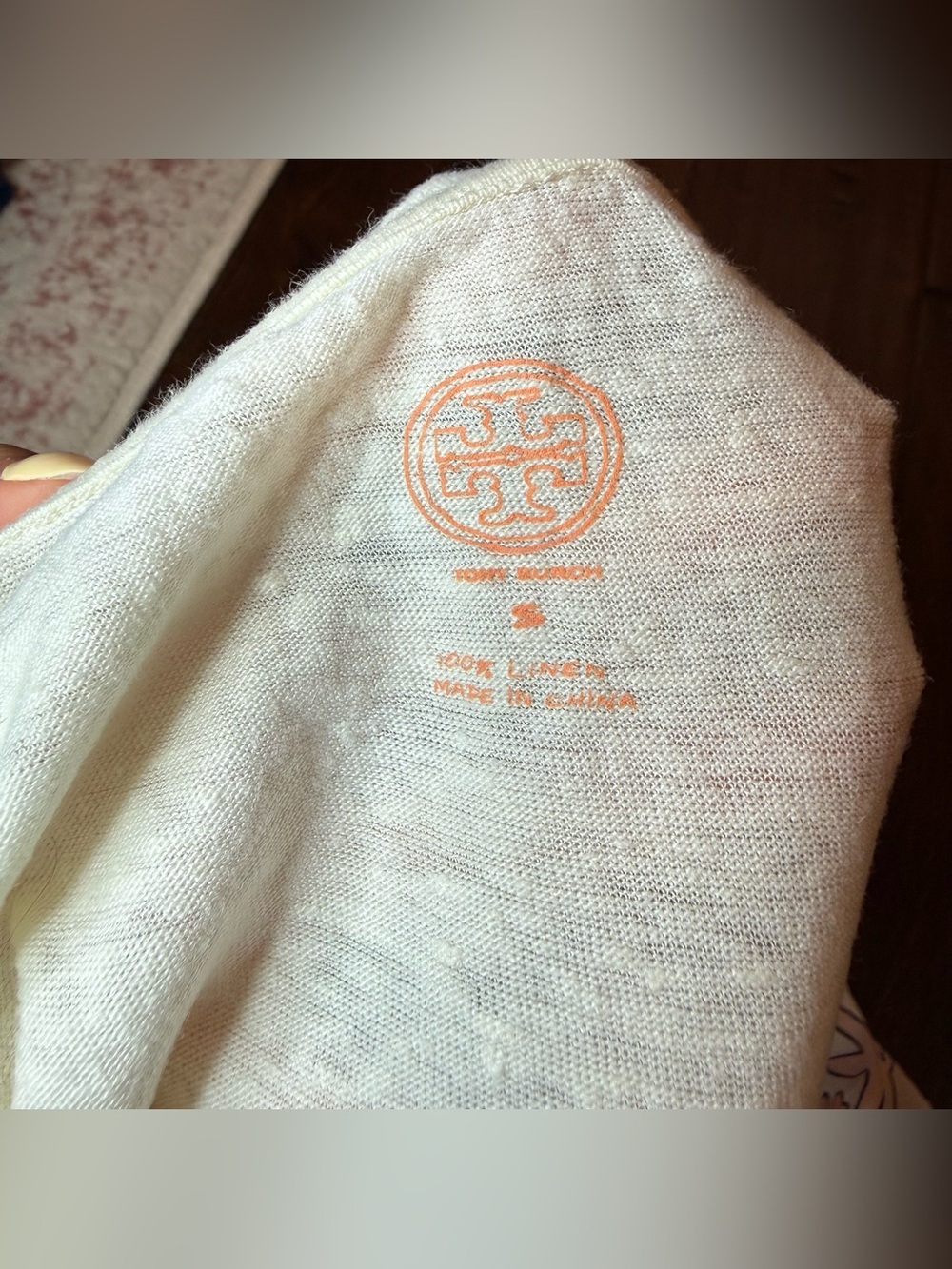 Tory Burch Kayla Mixed Media Top Silk Front Linen Back size Small Lightweight - Picture 3 of 8
